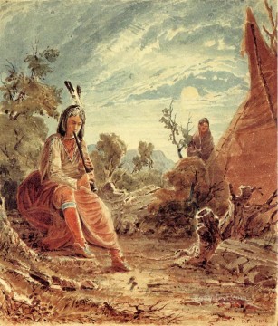 Seth Eastman xx indios en el campamento Pinturas al óleo